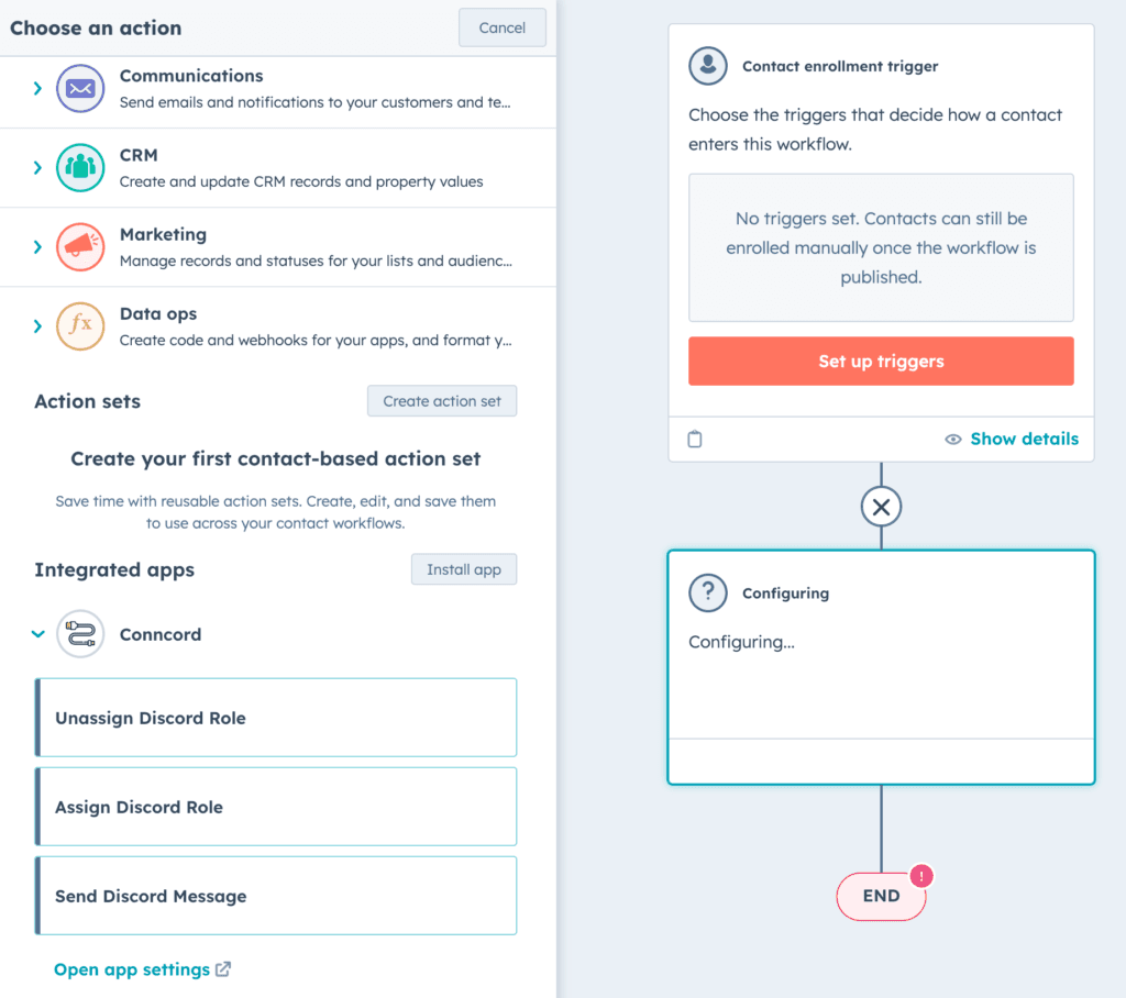 Workflow actions for Discord integration